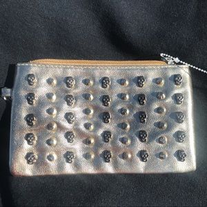 4/$25 Sale FINAL PRICE Gold with Skulls Wristlet